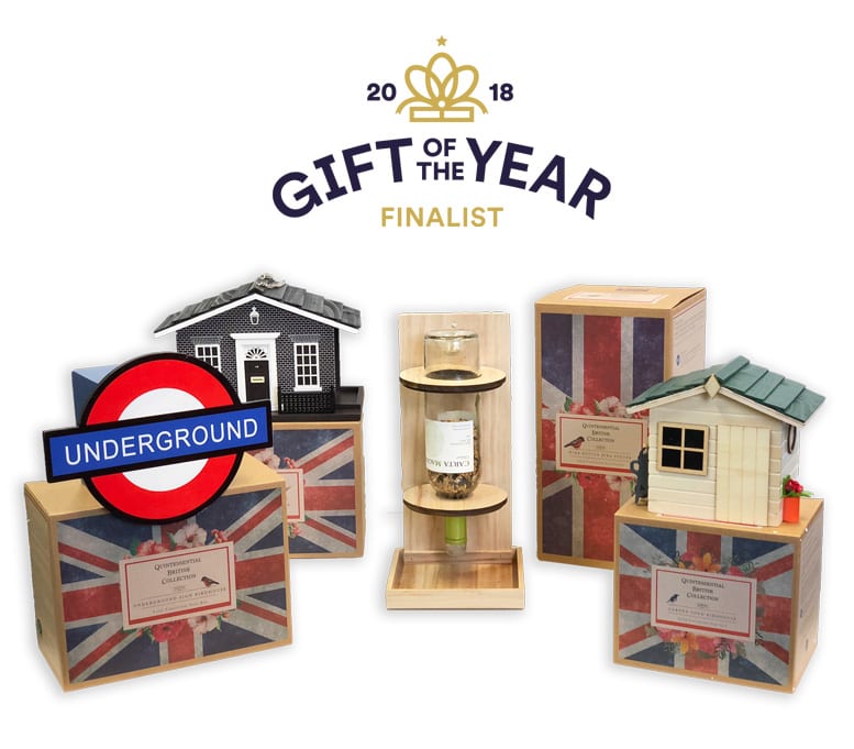 Gift of the Year 2018 - Finalists - Underground Birdhouse, 10 Downing Street Bird Feeder, Wine Bottle Bird Feeder, Garden Shen Birdhouse - Quintessentially British Birdhouses and Feeders Range